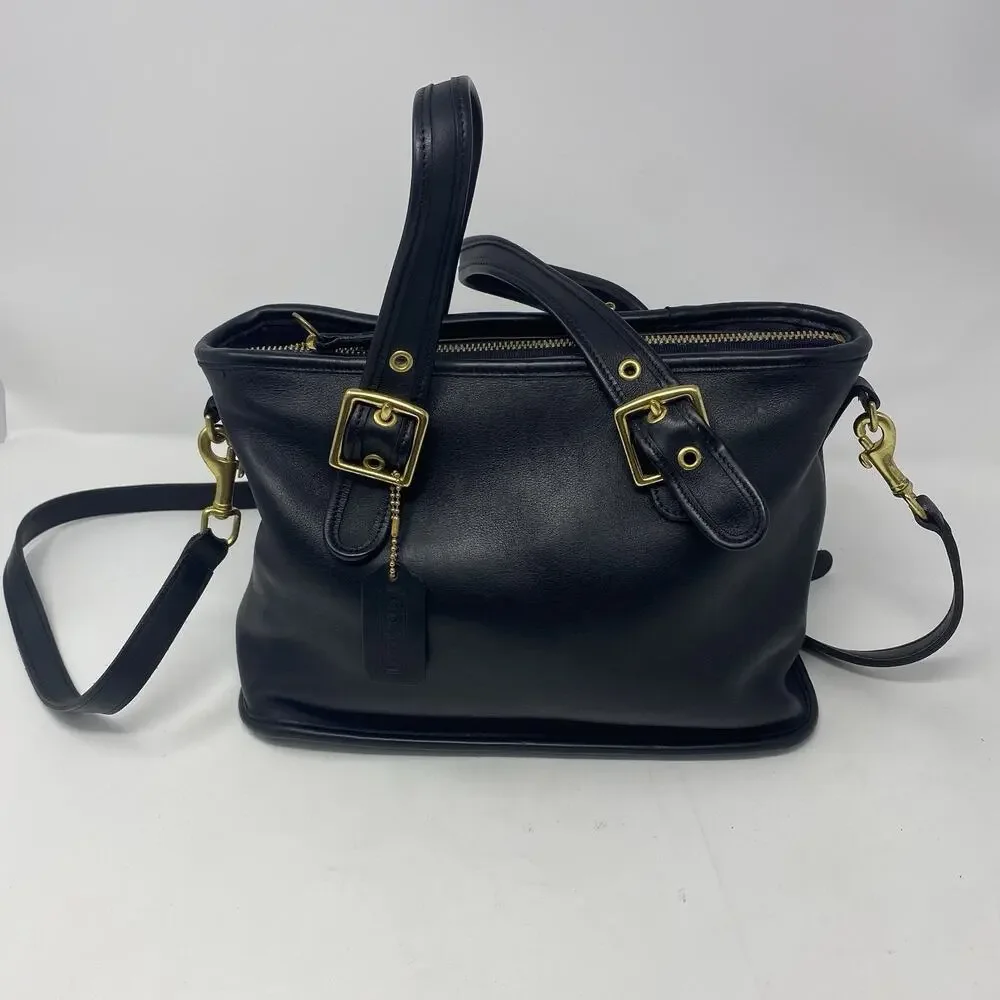Vintage Coach Legacy Black Leather Satchel 9063